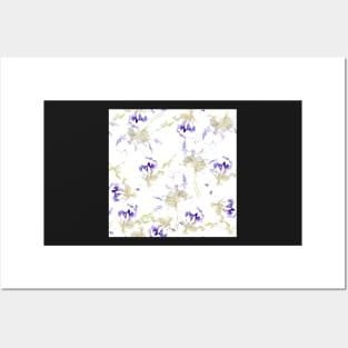 Abstract purple flowers Posters and Art